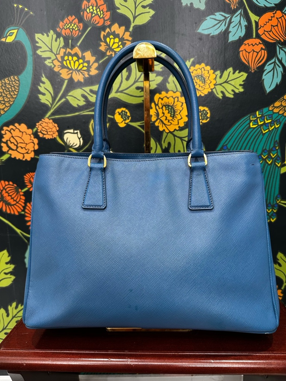 Prada Cobalto Saffiano Lux Galleria Double Zip Tote (C5) - Picture 12 of 17